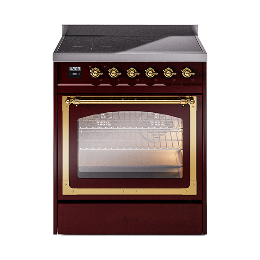 ILVE Nostalgie II Noblesse 30" Induction Freestanding Range with Triple Glass Door UNI304NMP