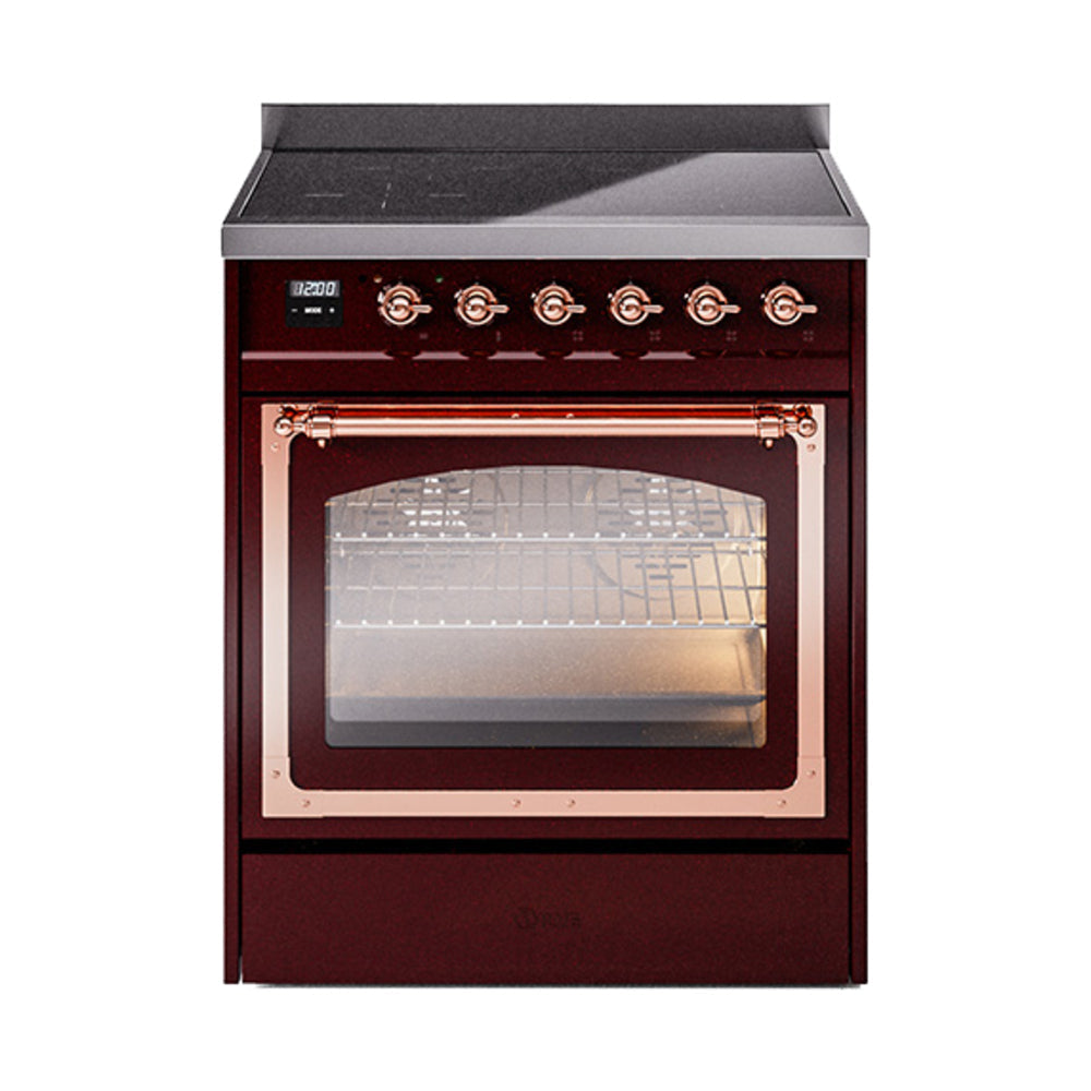 ILVE Nostalgie II Noblesse 30" Induction Freestanding Range with Triple Glass Door UNI304NMP