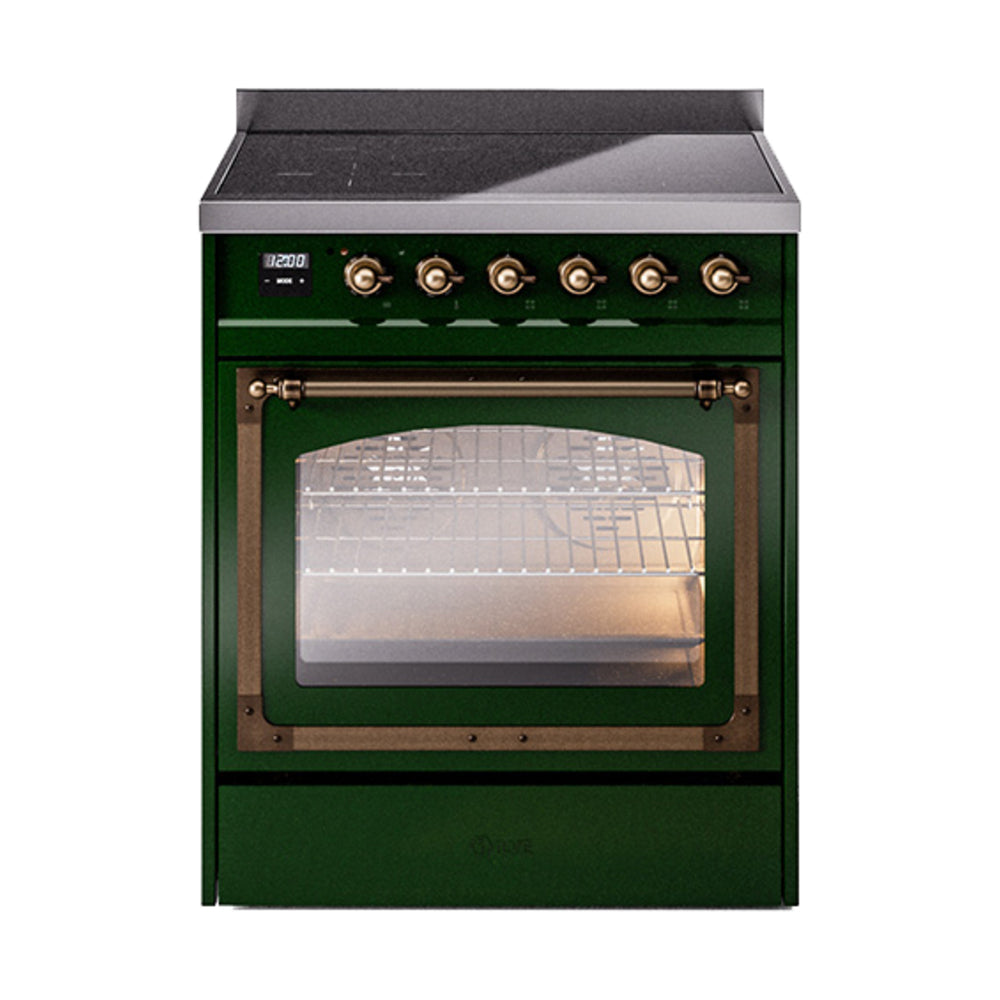 ILVE Nostalgie II Noblesse 30" Induction Freestanding Range with Triple Glass Door UNI304NMP