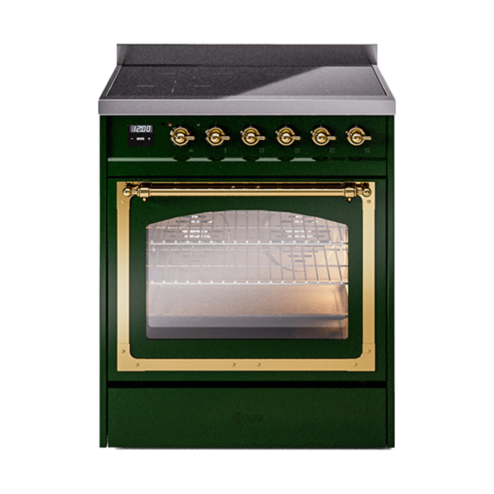 ILVE Nostalgie II Noblesse 30" Induction Freestanding Range with Triple Glass Door UNI304NMP