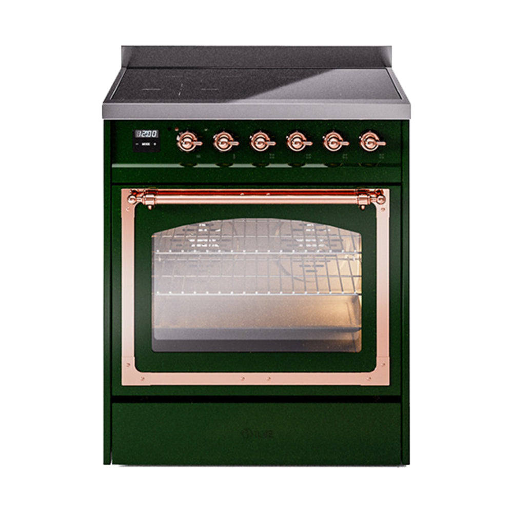 ILVE Nostalgie II Noblesse 30" Induction Freestanding Range with Triple Glass Door UNI304NMP