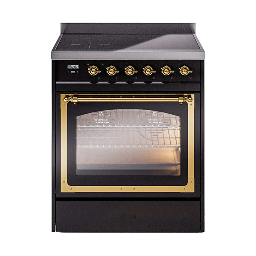 ILVE Nostalgie II Noblesse 30" Induction Freestanding Range with Triple Glass Door UNI304NMP