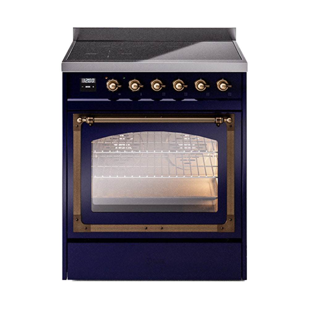 ILVE Nostalgie II Noblesse 30" Induction Freestanding Range with Triple Glass Door UNI304NMP