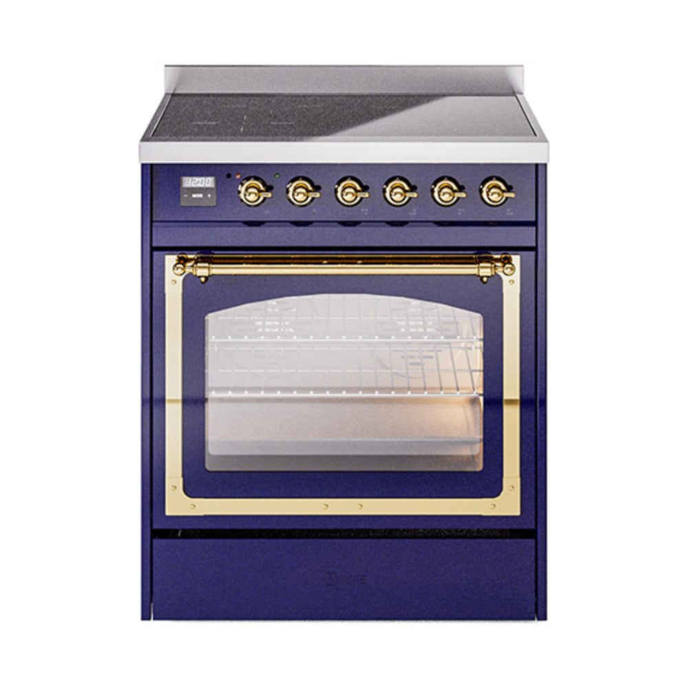 ILVE Nostalgie II Noblesse 30" Induction Freestanding Range with Triple Glass Door UNI304NMP