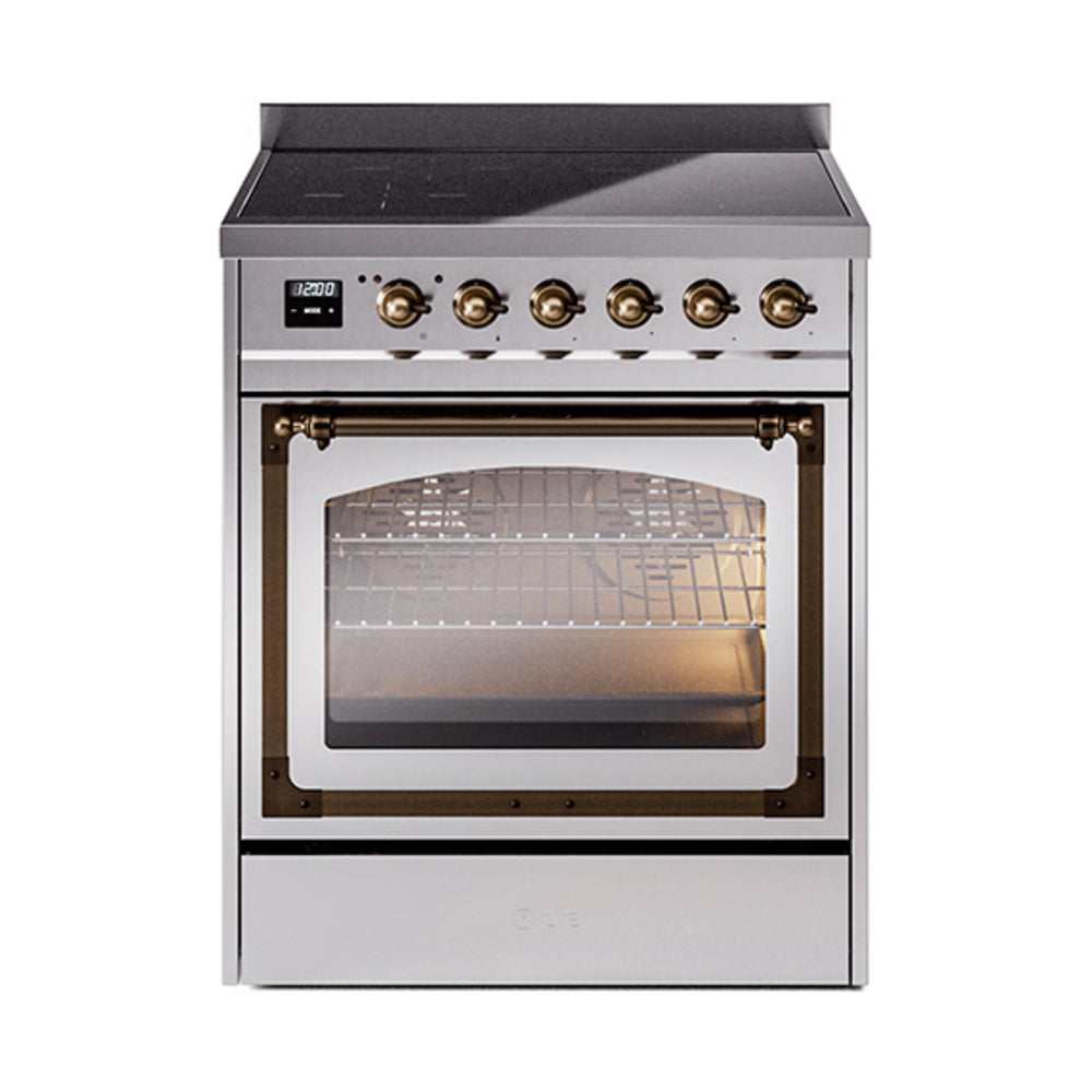 ILVE Nostalgie II Noblesse 30" Induction Freestanding Range with Triple Glass Door UNI304NMP