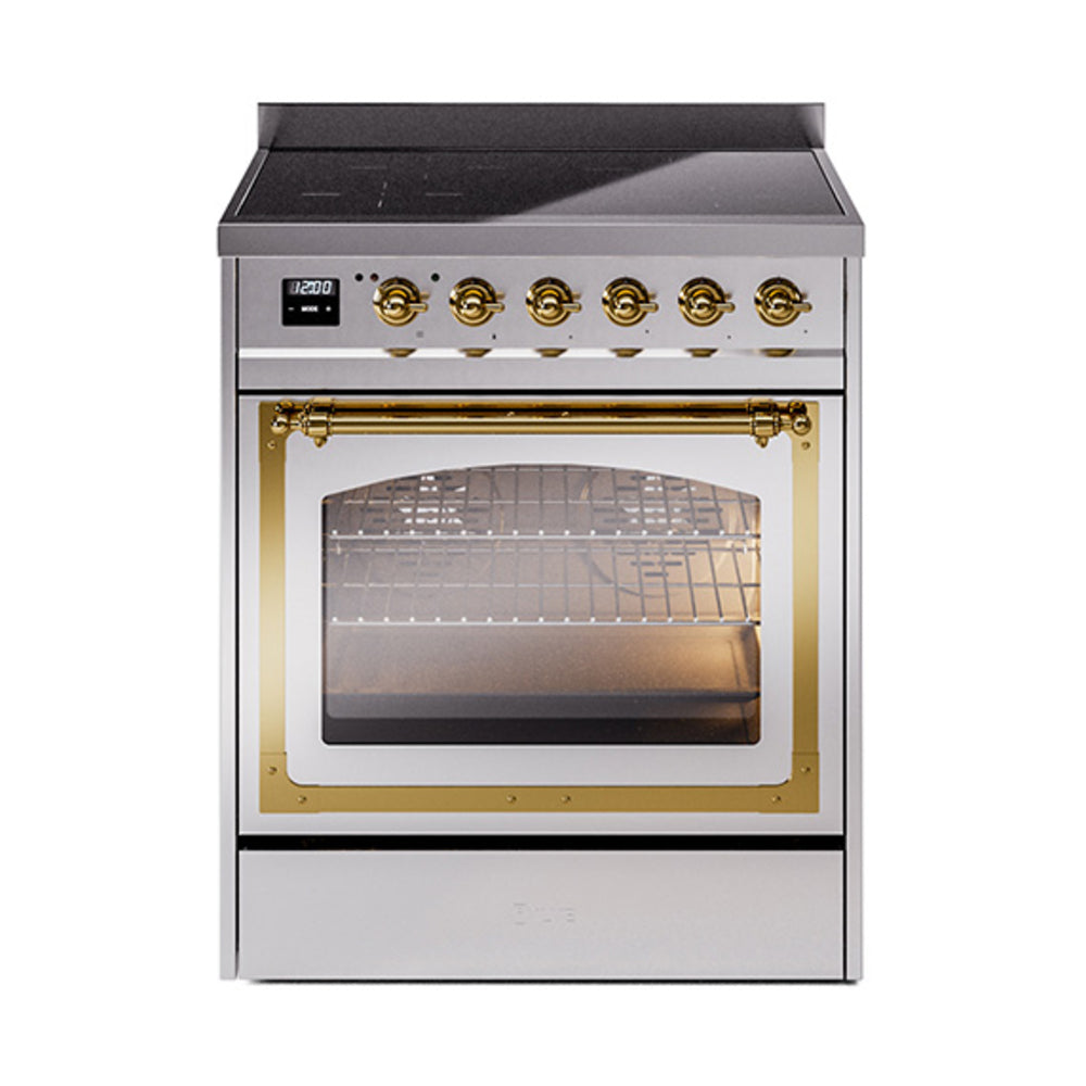 ILVE Nostalgie II Noblesse 30" Induction Freestanding Range with Triple Glass Door UNI304NMP