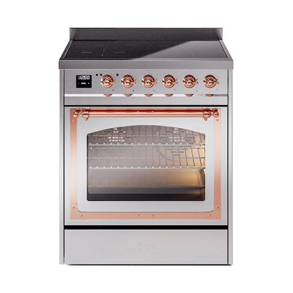 ILVE Nostalgie II Noblesse 30" Induction Freestanding Range with Triple Glass Door UNI304NMP
