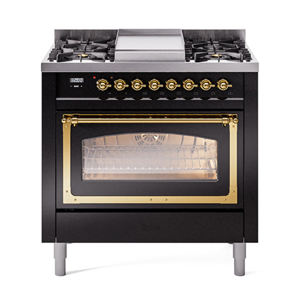 ILVE Nostalgie II Noblesse 36" Dual Fuel Range Triple Glass Door UN36FNMP