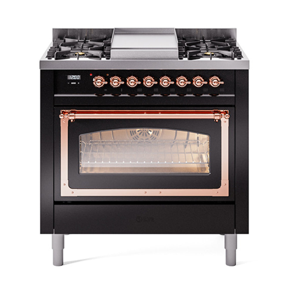 ILVE Nostalgie II Noblesse 36" Dual Fuel Range Triple Glass Door UN36FNMP
