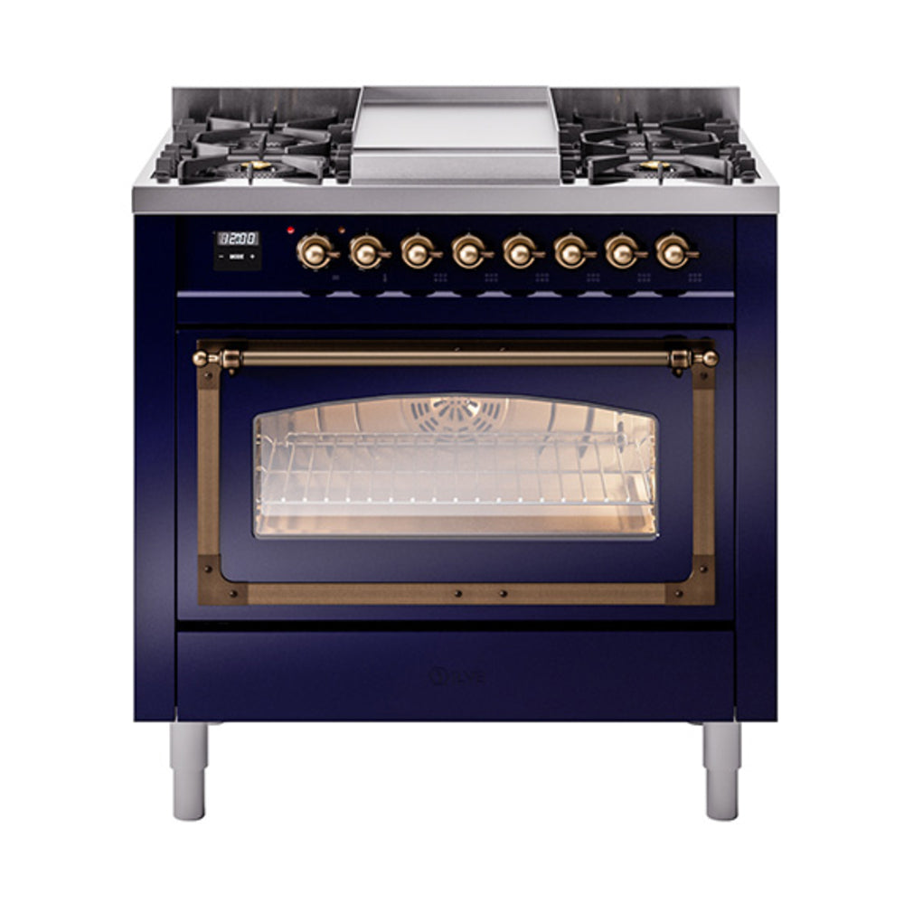ILVE Nostalgie II Noblesse 36" Dual Fuel Range Triple Glass Door UN36FNMP