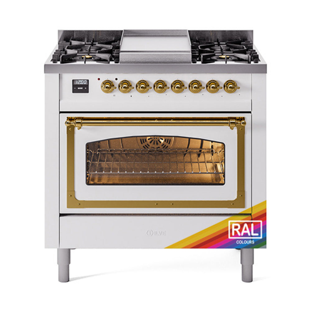 ILVE Nostalgie II Noblesse 36" Dual Fuel Range Triple Glass Door UN36FNMP