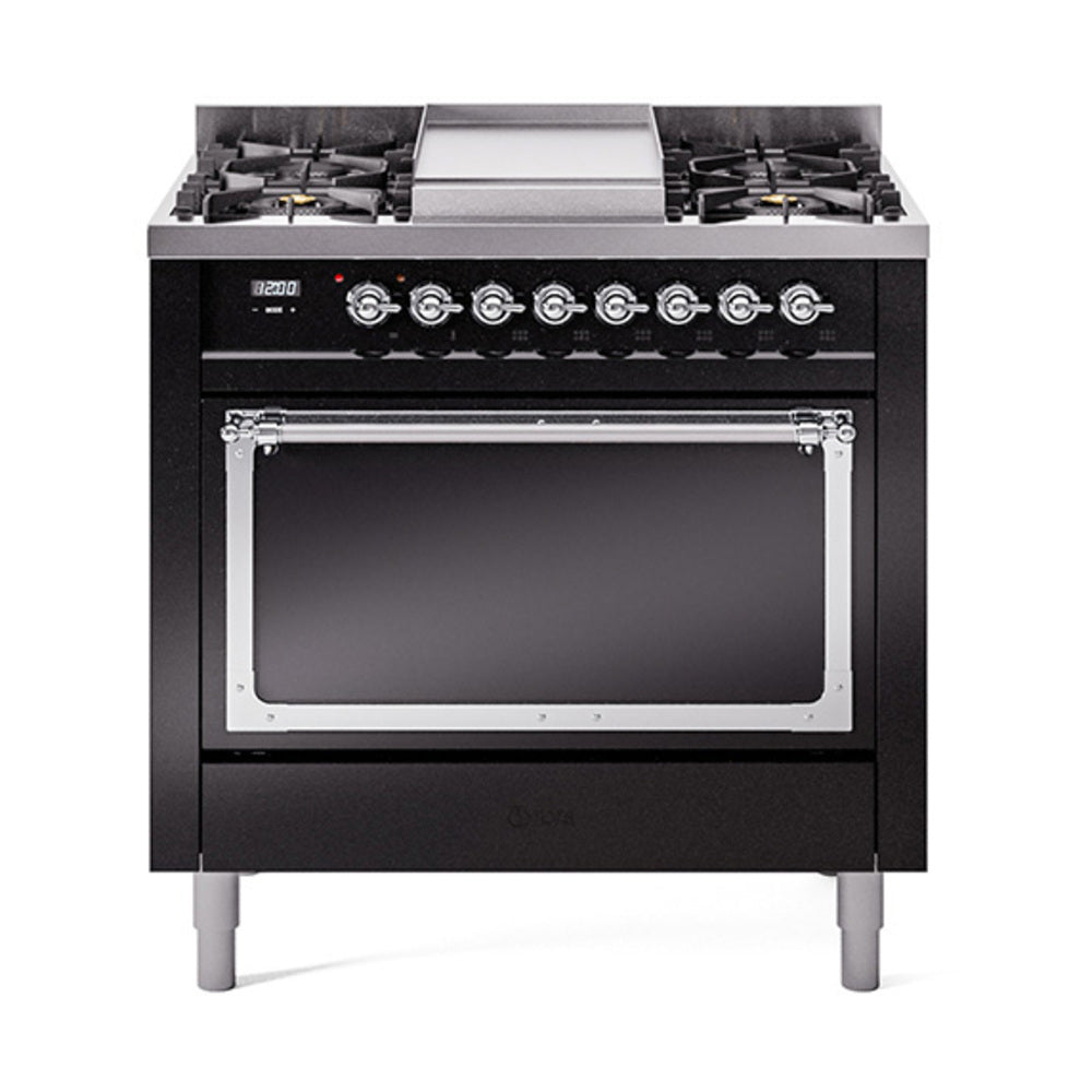 ILVE Nostalgie II Noblesse 36" Dual Fuel Range with Solid Door UN36FQNMP
