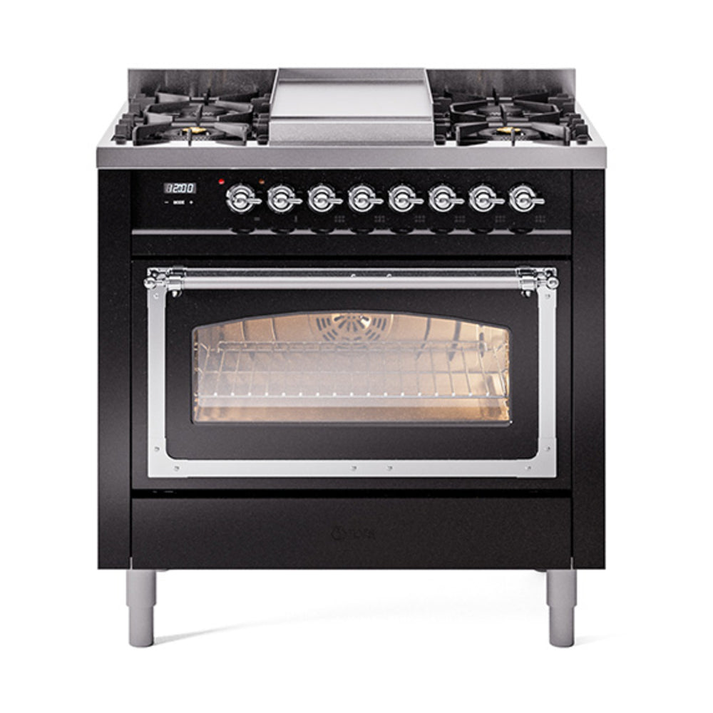 ILVE Nostalgie II Noblesse 36" Dual Fuel Range Triple Glass Door UN36FNMP