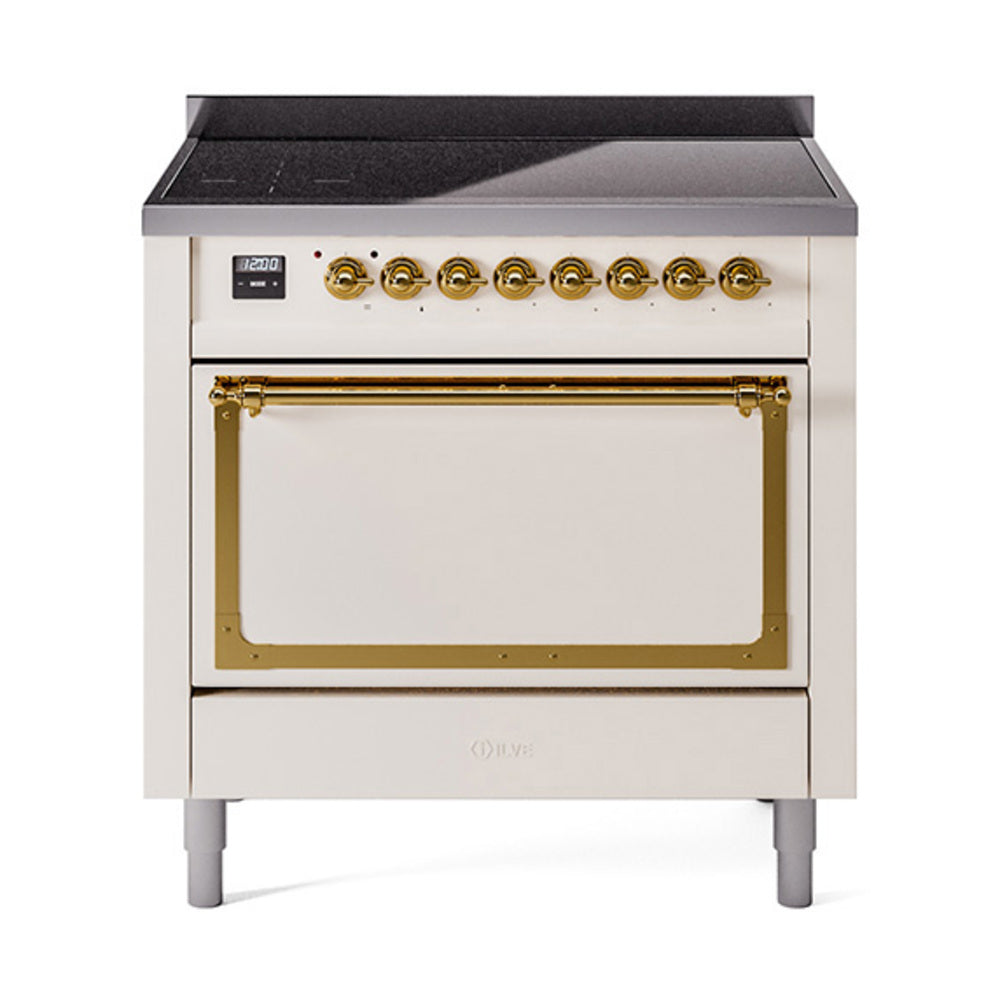 ILVE Nostalgie II Noblesse 36" Induction Freestanding Range with Solid Door UNI366QNMP