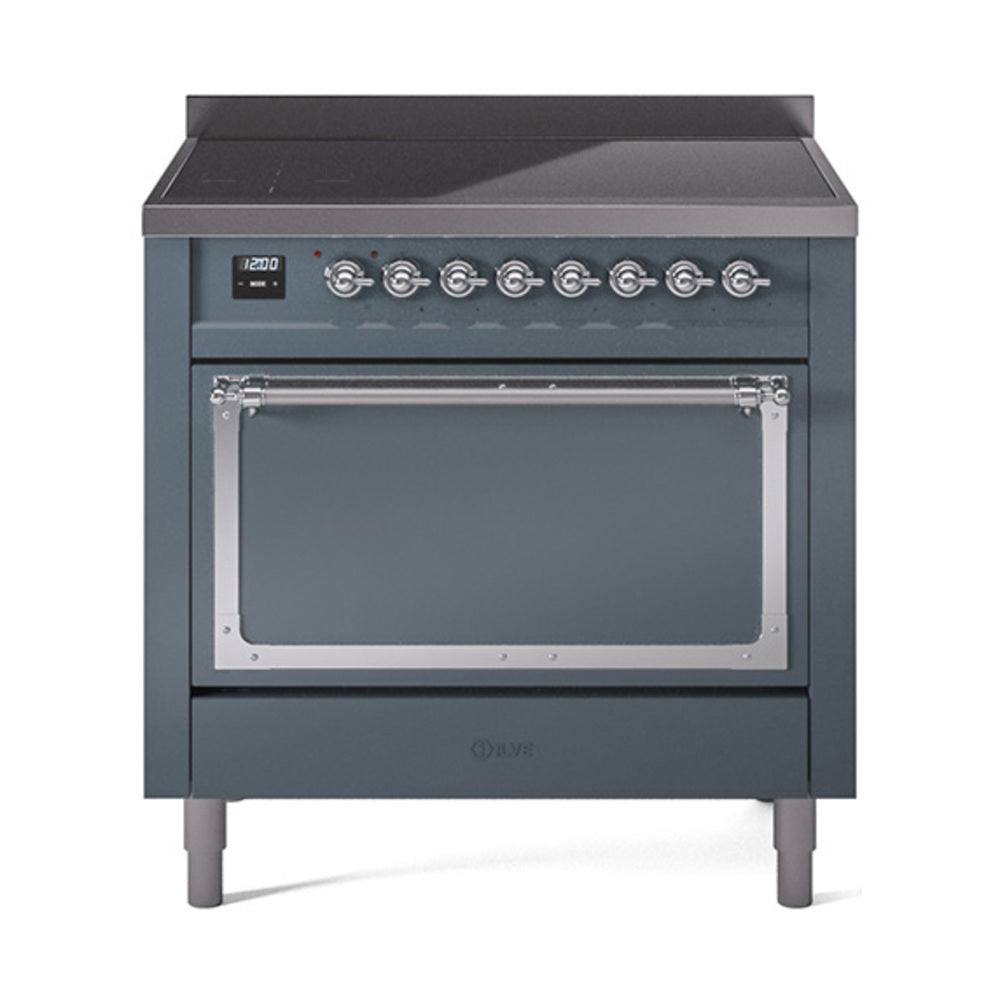ILVE Nostalgie II Noblesse 36" Induction Freestanding Range with Solid Door UNI366QNMP