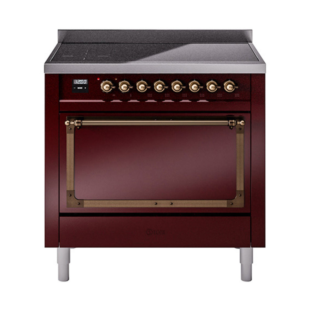 ILVE Nostalgie II Noblesse 36" Induction Freestanding Range with Solid Door UNI366QNMP