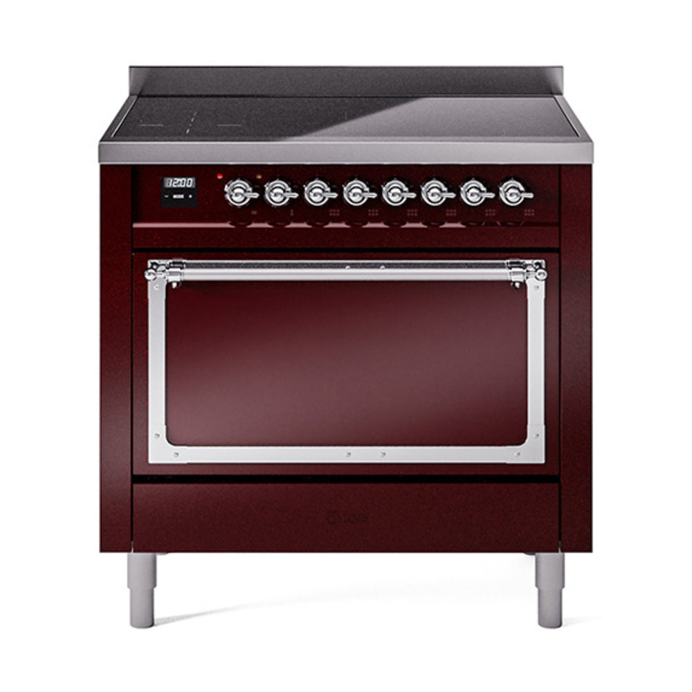 ILVE Nostalgie II Noblesse 36" Induction Freestanding Range with Solid Door UNI366QNMP