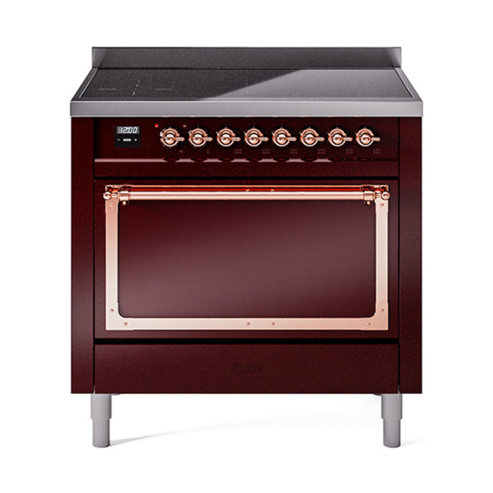 ILVE Nostalgie II Noblesse 36" Induction Freestanding Range with Solid Door UNI366QNMP