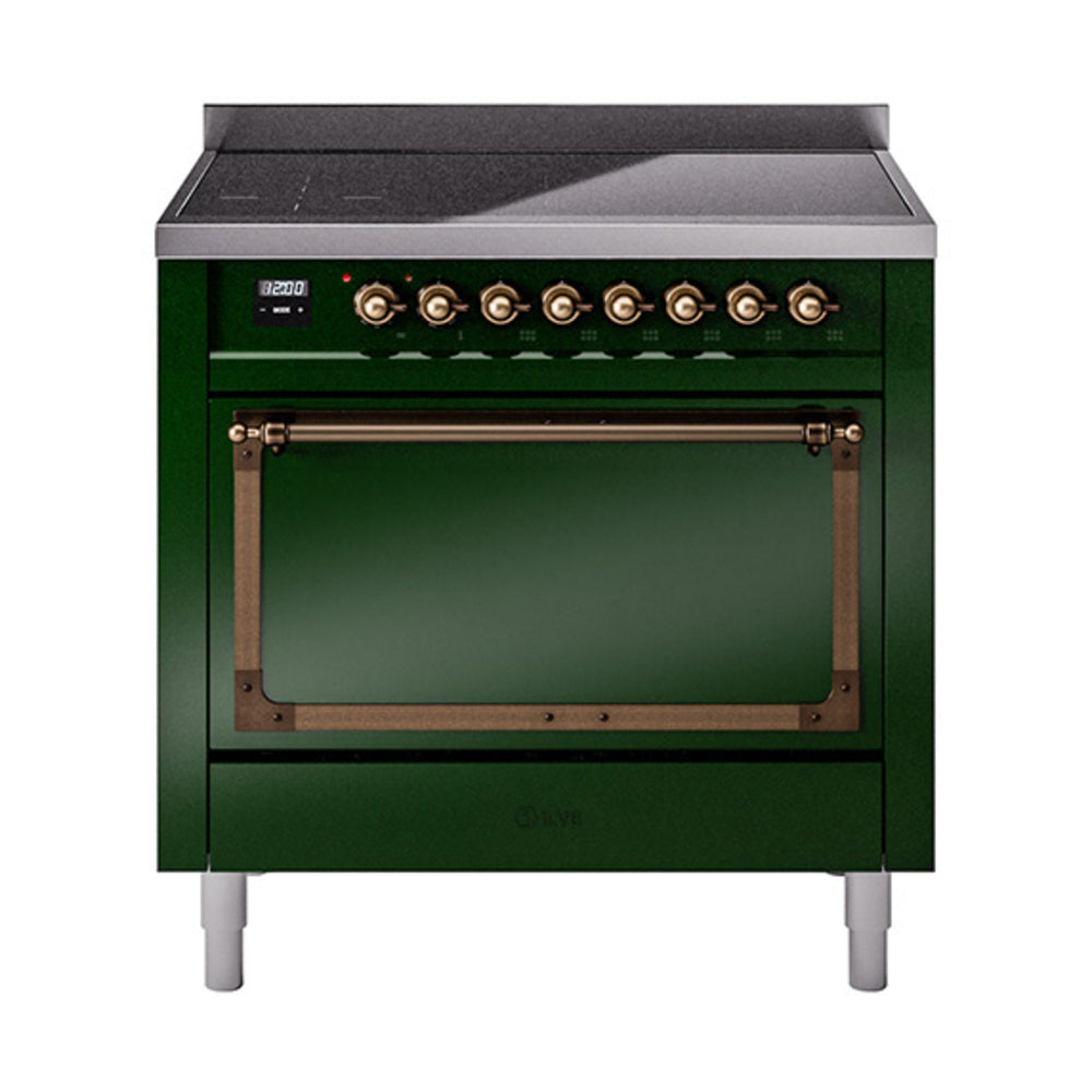 ILVE Nostalgie II Noblesse 36" Induction Freestanding Range with Solid Door UNI366QNMP