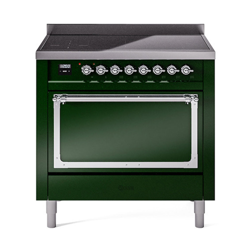 ILVE Nostalgie II Noblesse 36" Induction Freestanding Range with Solid Door UNI366QNMP