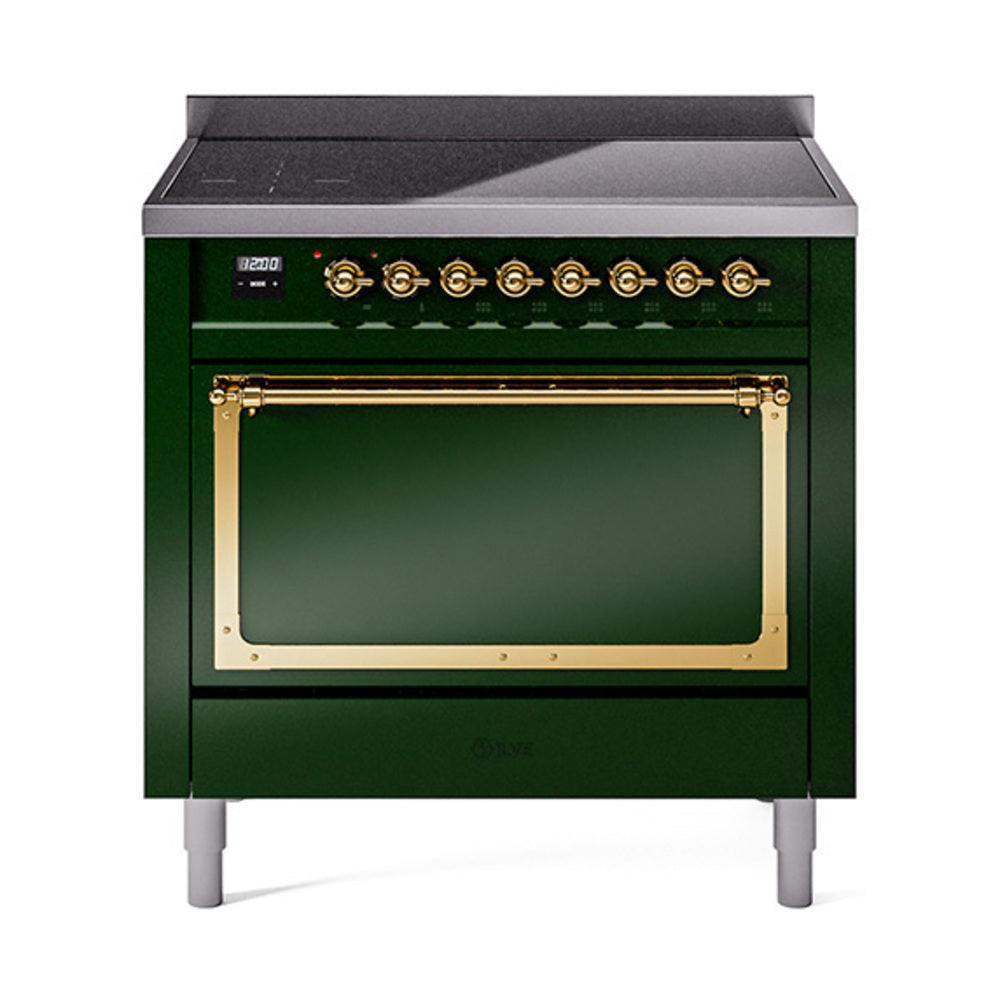 ILVE Nostalgie II Noblesse 36" Induction Freestanding Range with Solid Door UNI366QNMP