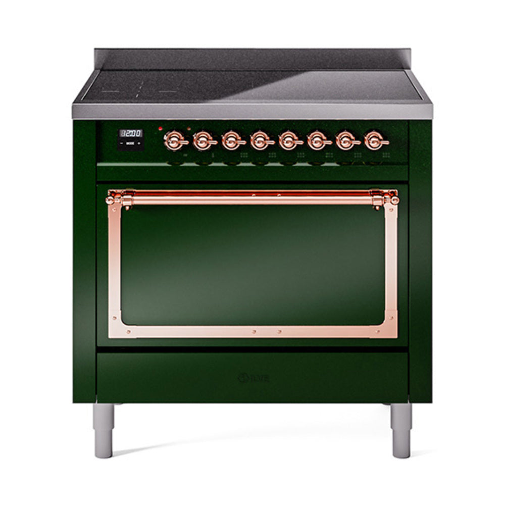 ILVE Nostalgie II Noblesse 36" Induction Freestanding Range with Solid Door UNI366QNMP