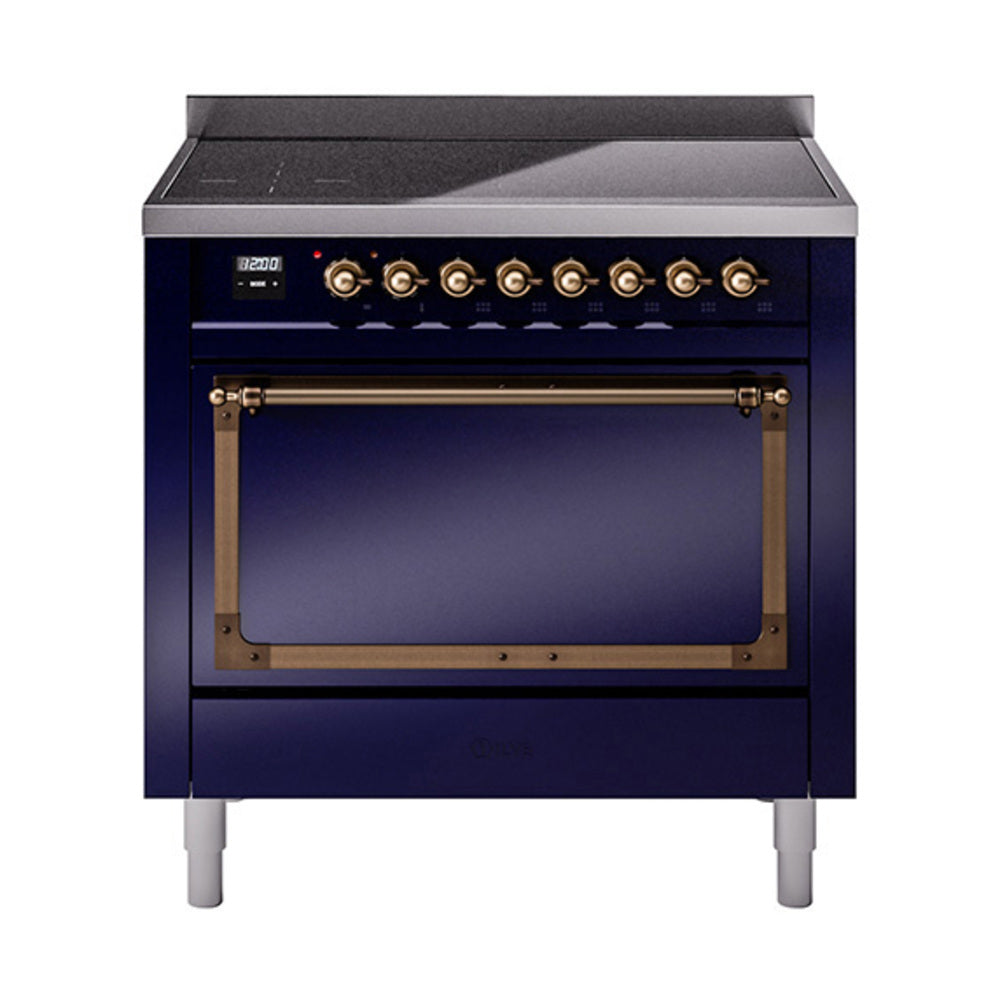ILVE Nostalgie II Noblesse 36" Induction Freestanding Range with Solid Door UNI366QNMP