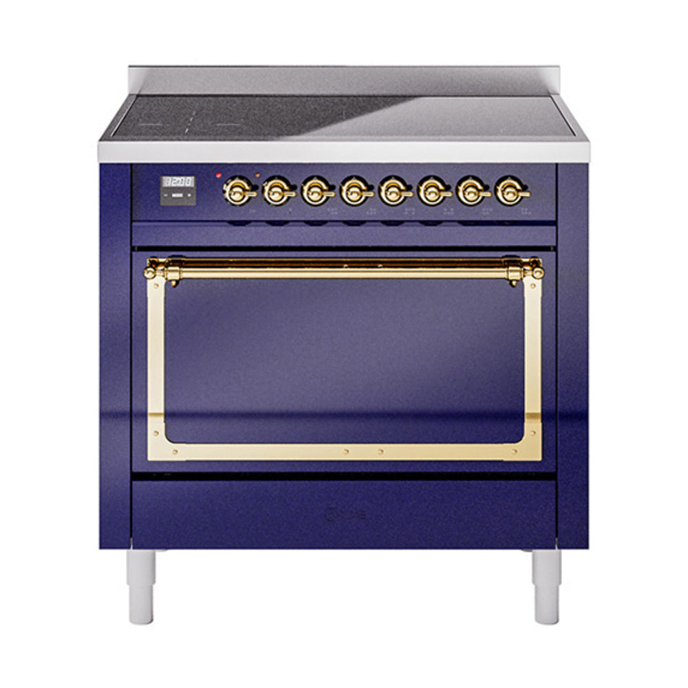 ILVE Nostalgie II Noblesse 36" Induction Freestanding Range with Solid Door UNI366QNMP