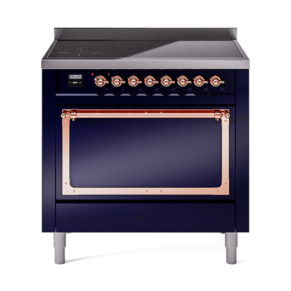 ILVE Nostalgie II Noblesse 36" Induction Freestanding Range with Solid Door UNI366QNMP