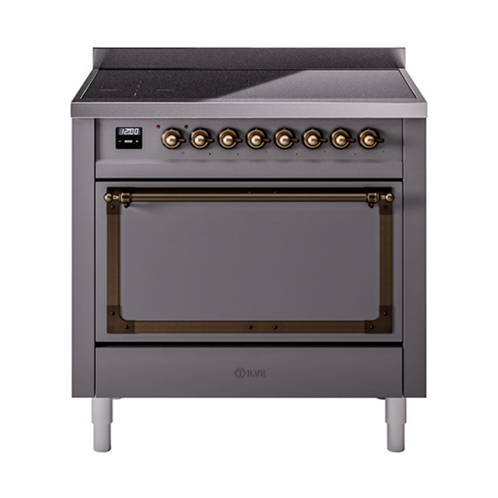 ILVE Nostalgie II Noblesse 36" Induction Freestanding Range with Solid Door UNI366QNMP