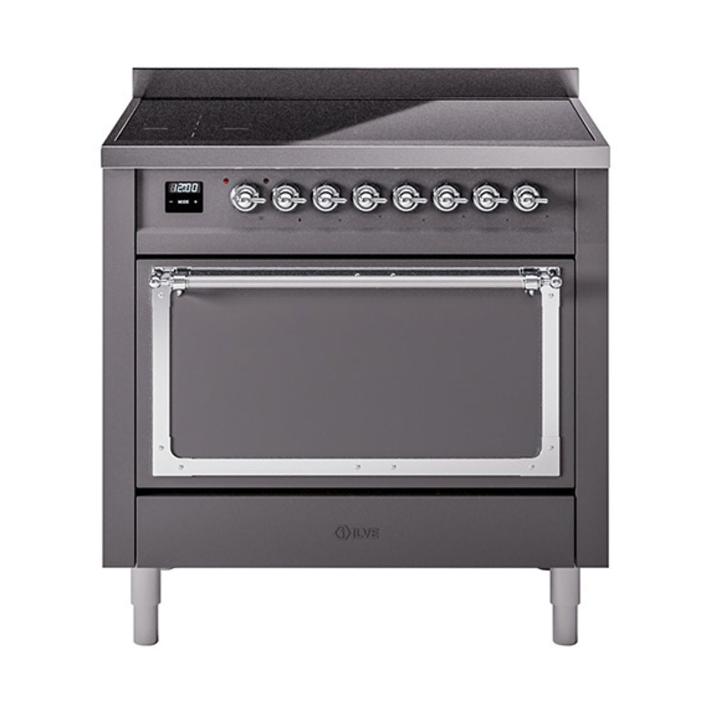 ILVE Nostalgie II Noblesse 36" Induction Freestanding Range with Solid Door UNI366QNMP