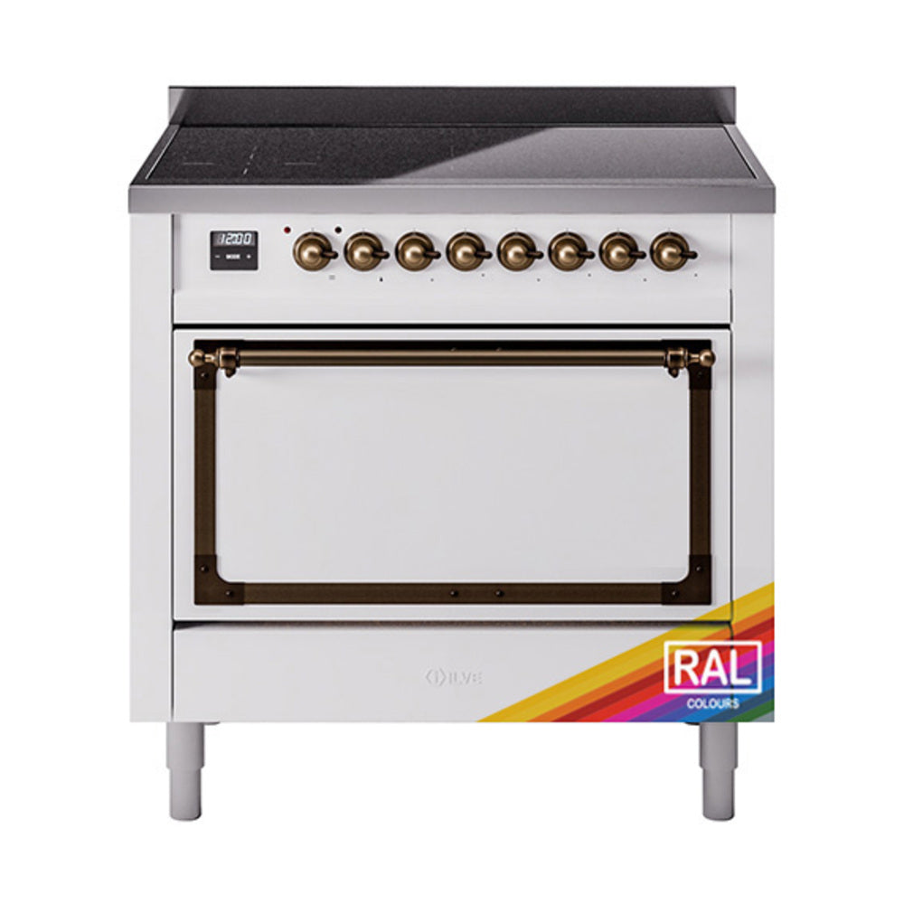 ILVE Nostalgie II Noblesse 36" Induction Freestanding Range with Solid Door UNI366QNMP