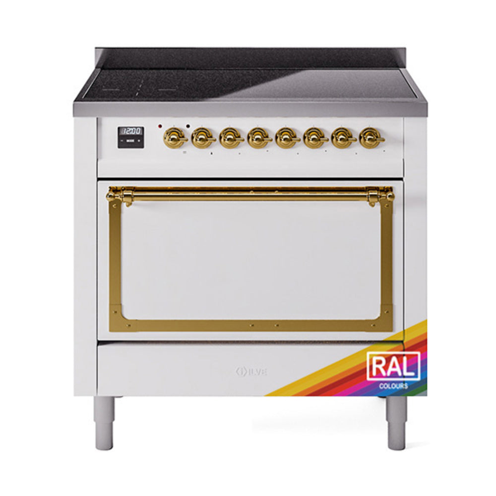 ILVE Nostalgie II Noblesse 36" Induction Freestanding Range with Solid Door UNI366QNMP