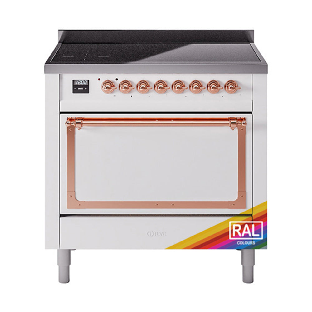 ILVE Nostalgie II Noblesse 36" Induction Freestanding Range with Solid Door UNI366QNMP