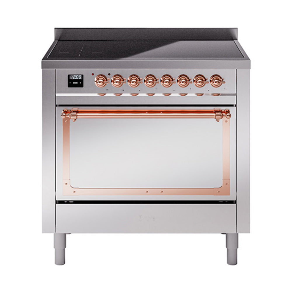 ILVE Nostalgie II Noblesse 36" Induction Freestanding Range with Solid Door UNI366QNMP