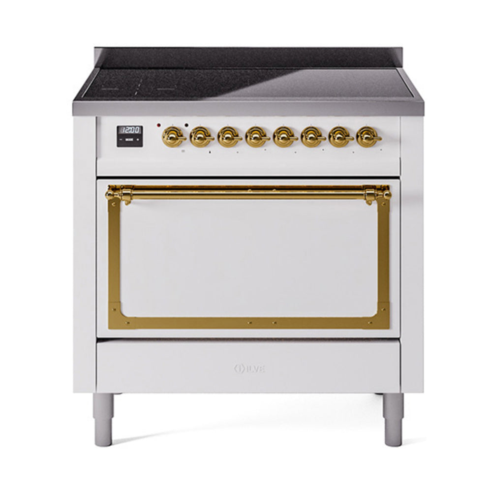 ILVE Nostalgie II Noblesse 36" Induction Freestanding Range with Solid Door UNI366QNMP