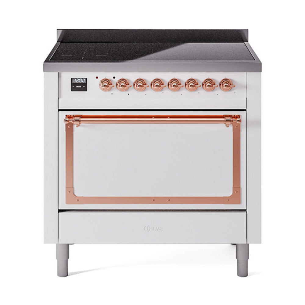 ILVE Nostalgie II Noblesse 36" Induction Freestanding Range with Solid Door UNI366QNMP