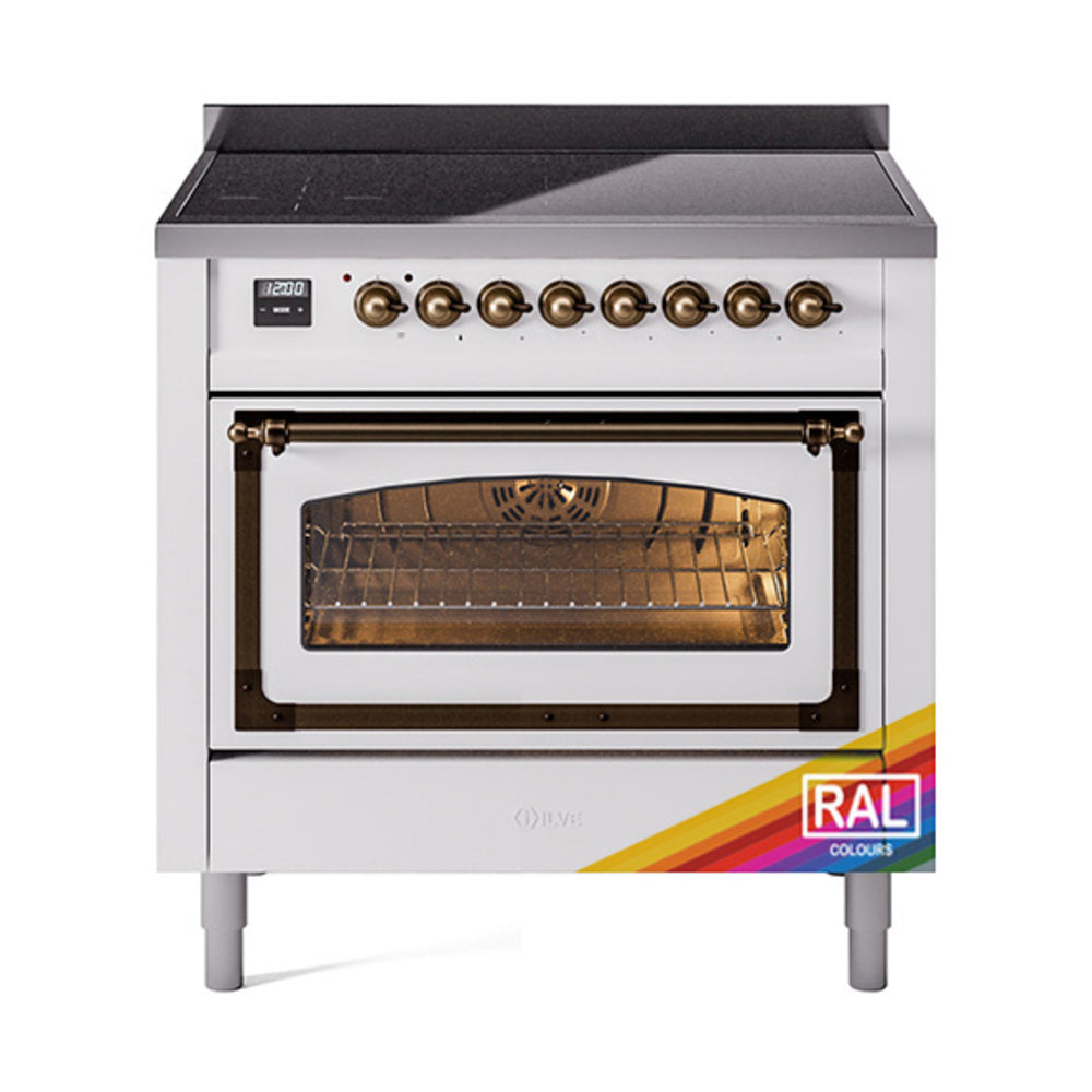 ILVE Nostalgie II Noblesse 36" Induction Freestanding Range with Triple Glass Door UNI366NMP