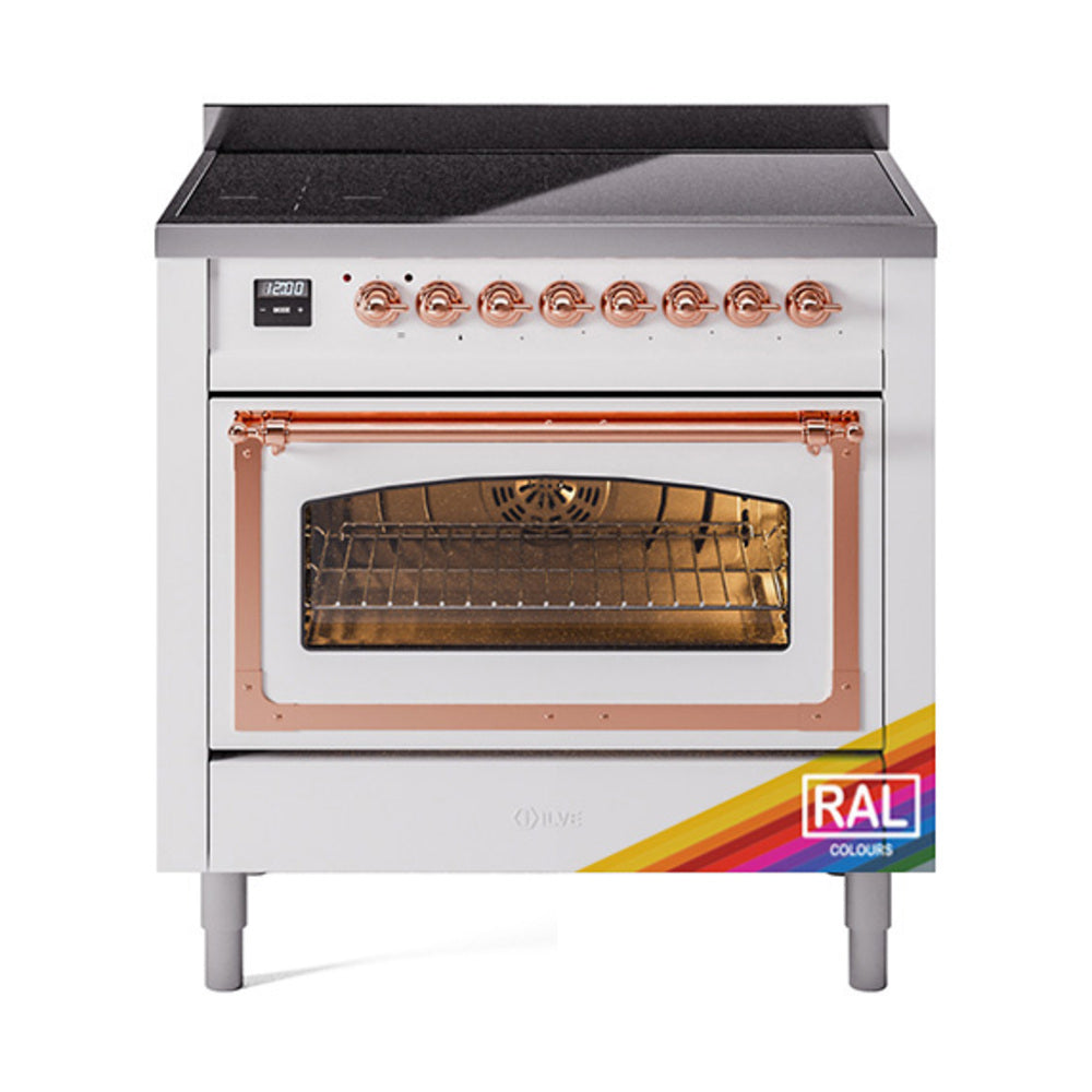 ILVE Nostalgie II Noblesse 36" Induction Freestanding Range with Triple Glass Door UNI366NMP