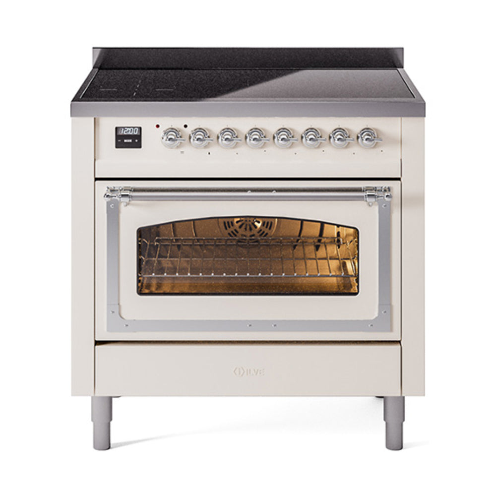 ILVE Nostalgie II Noblesse 36" Induction Freestanding Range with Triple Glass Door UNI366NMP