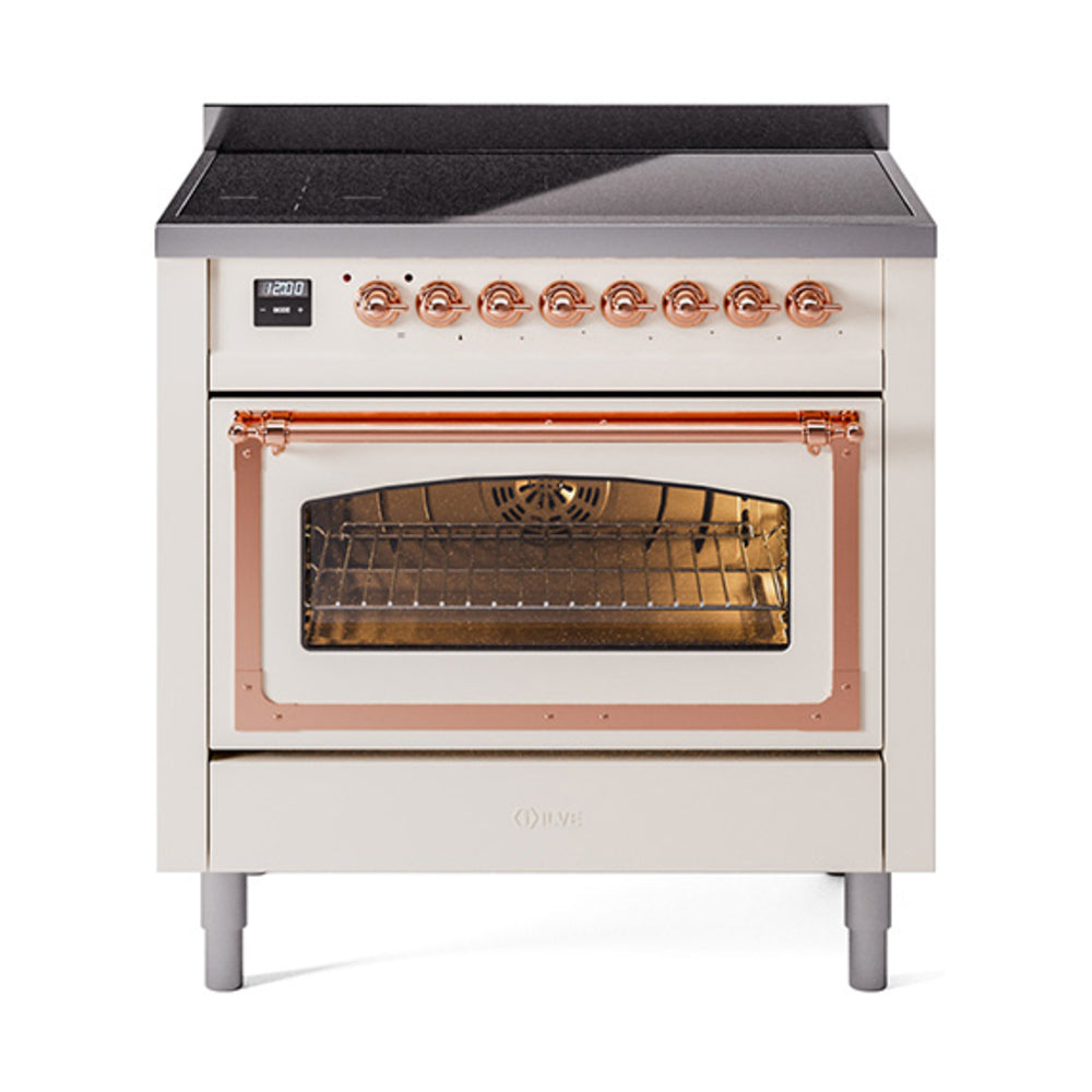 ILVE Nostalgie II Noblesse 36" Induction Freestanding Range with Triple Glass Door UNI366NMP