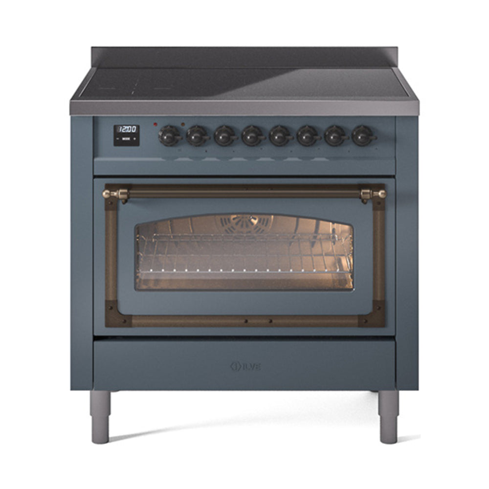 ILVE Nostalgie II Noblesse 36" Induction Freestanding Range with Triple Glass Door UNI366NMP