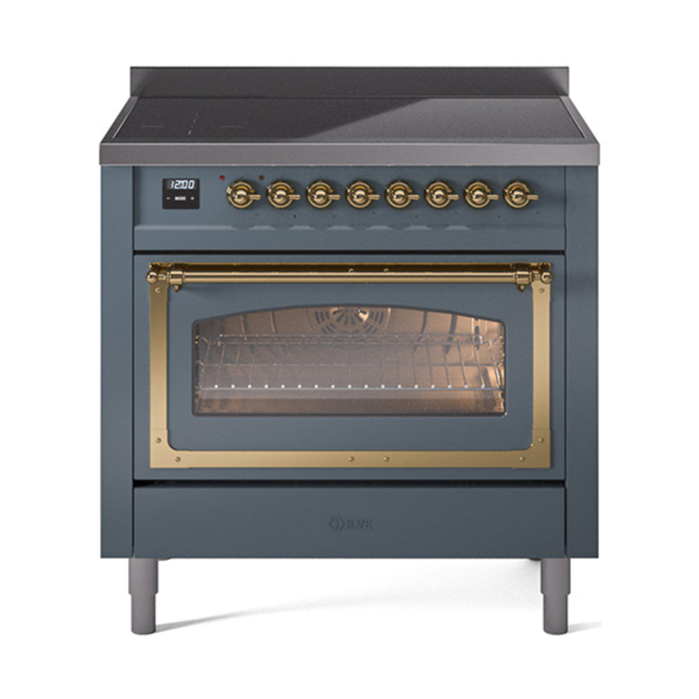 ILVE Nostalgie II Noblesse 36" Induction Freestanding Range with Triple Glass Door UNI366NMP