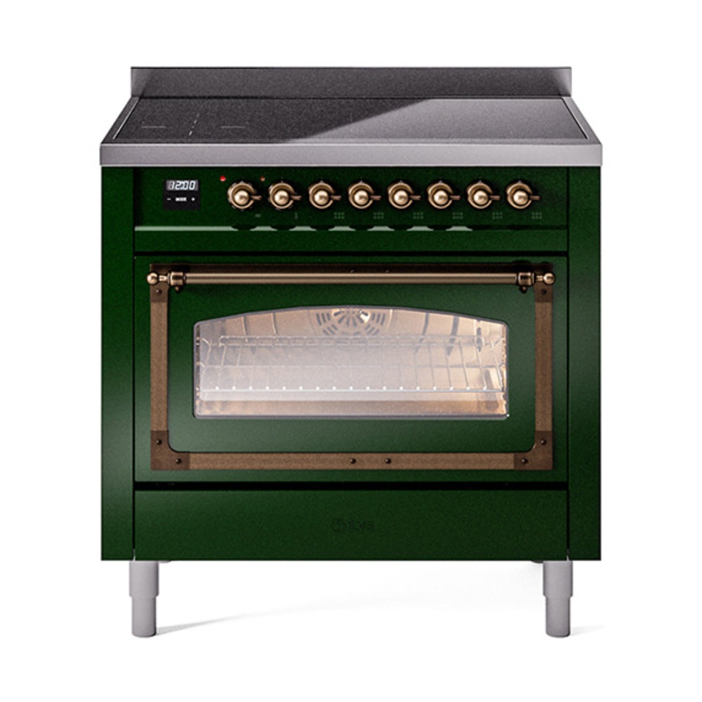 ILVE Nostalgie II Noblesse 36" Induction Freestanding Range with Triple Glass Door UNI366NMP