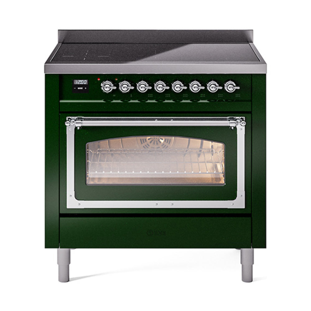 ILVE Nostalgie II Noblesse 36" Induction Freestanding Range with Triple Glass Door UNI366NMP