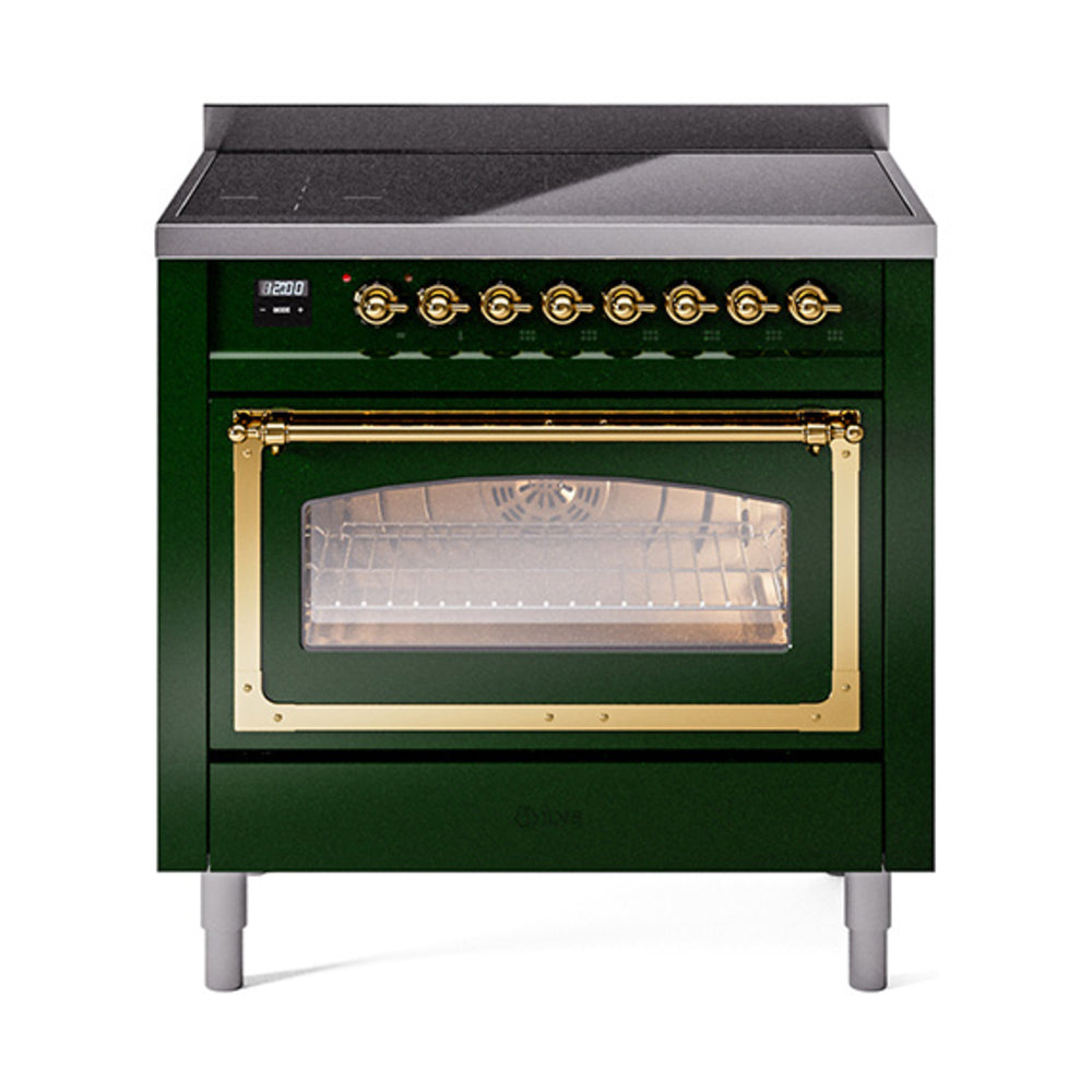 ILVE Nostalgie II Noblesse 36" Induction Freestanding Range with Triple Glass Door UNI366NMP