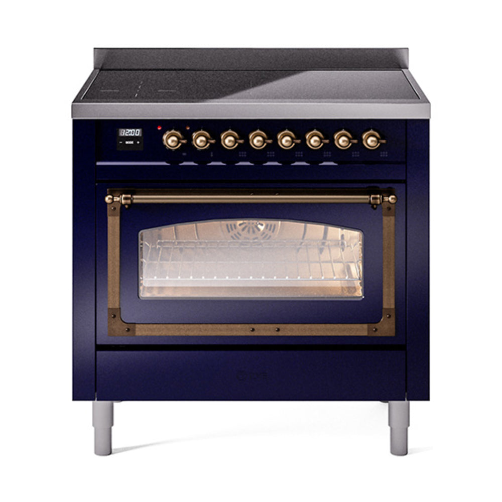 ILVE Nostalgie II Noblesse 36" Induction Freestanding Range with Triple Glass Door UNI366NMP