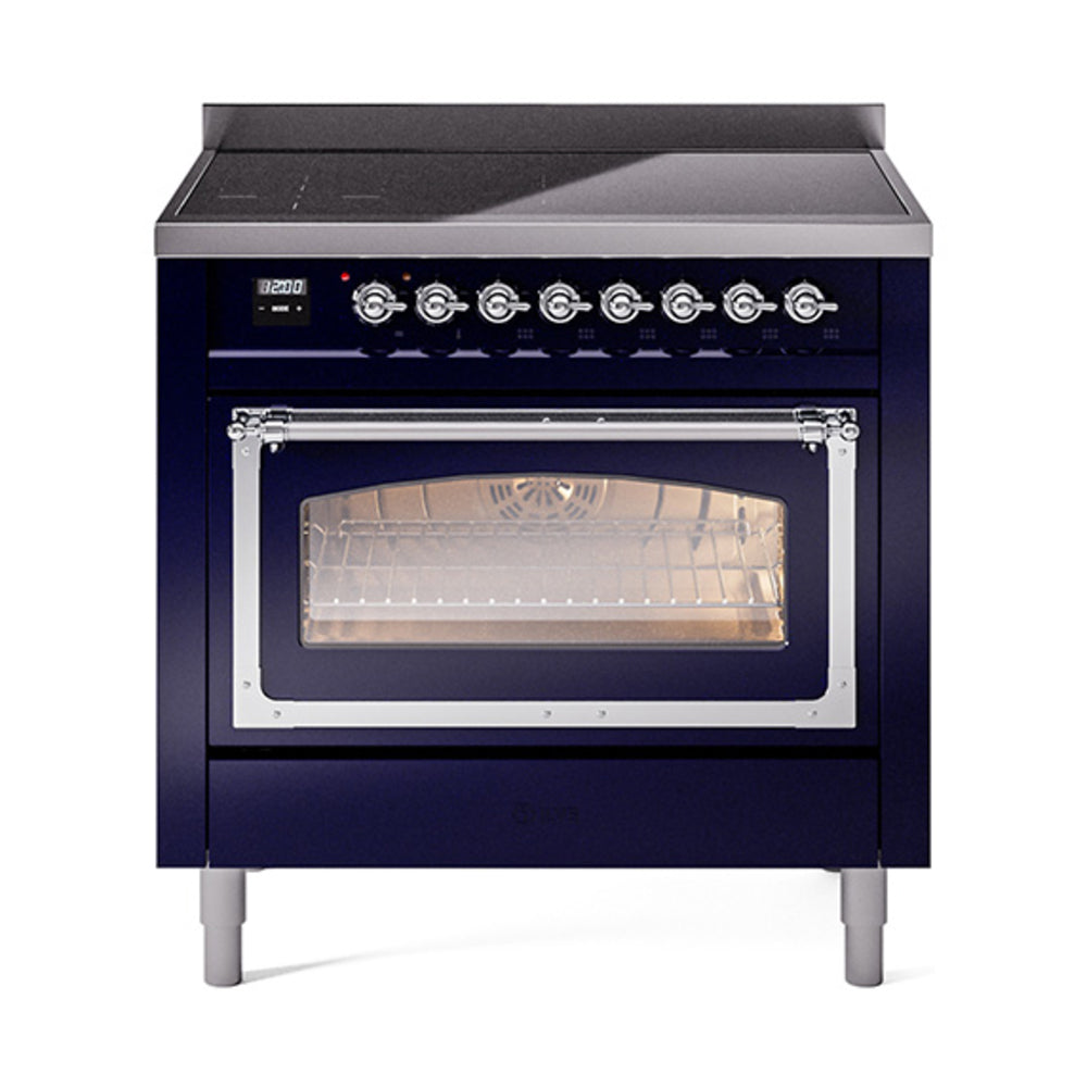 ILVE Nostalgie II Noblesse 36" Induction Freestanding Range with Triple Glass Door UNI366NMP