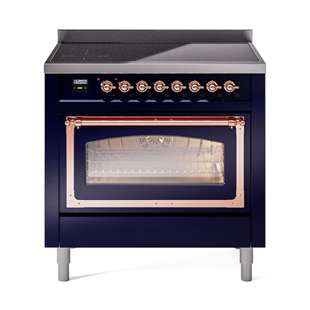 ILVE Nostalgie II Noblesse 36" Induction Freestanding Range with Triple Glass Door UNI366NMP