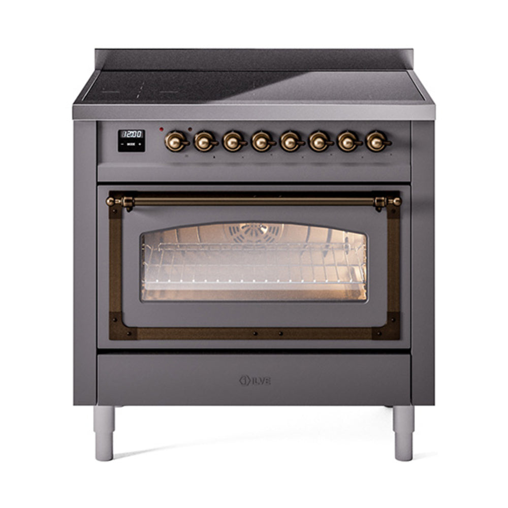 ILVE Nostalgie II Noblesse 36" Induction Freestanding Range with Triple Glass Door UNI366NMP